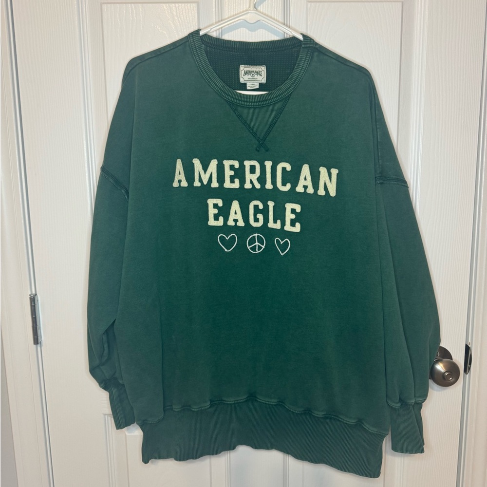 American Eagle Dark Green Oversized Sweatshirt